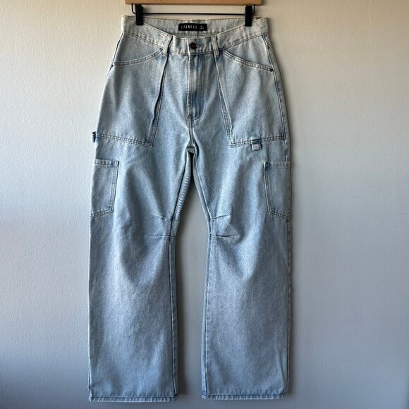 Lioness Miami Vice Cargo Jeans Denim Blue Women's Size Medium - Picture 2 of 13